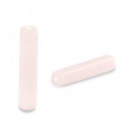 Glaskralen tube 4x20mm Nude pink